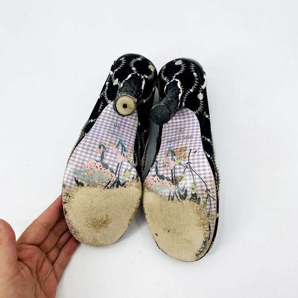 Irregular Choice Size 36 EU Black White leather eyelet Heels - Picture 5 of 9